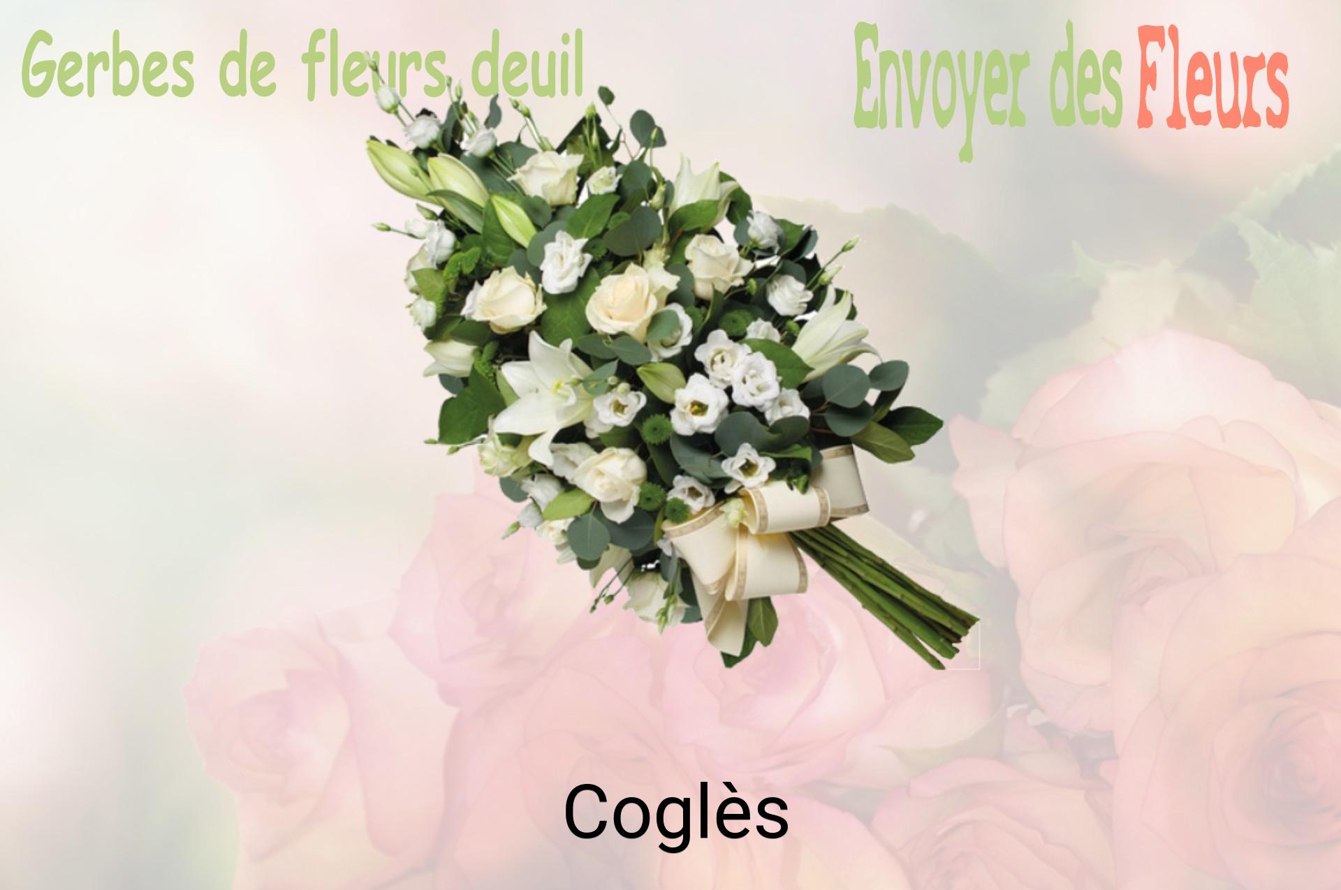 Gerbe de fleurs de deuil livrée à Coglès